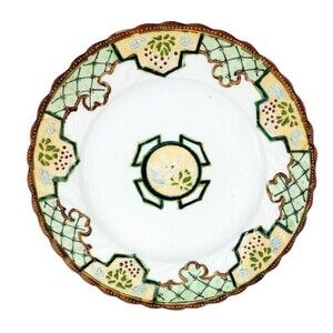 Antique Late 1800s Nippon Hand Painted Moriage Scalloped Plate Japan RARE HTF
